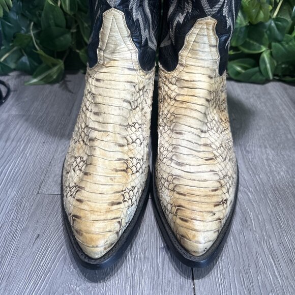 RARE Tony Lama Boots Men 9 D Exotic Python Snakeskin. Gloss Upper Leather VTG main image 10